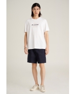 เสื้อยืดแขนสั้นผู้ชาย คอกลม สีขาว